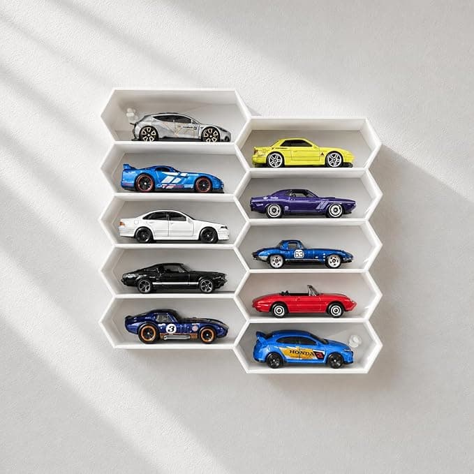 10-Car Hexagon Hot Wheels Display Rack