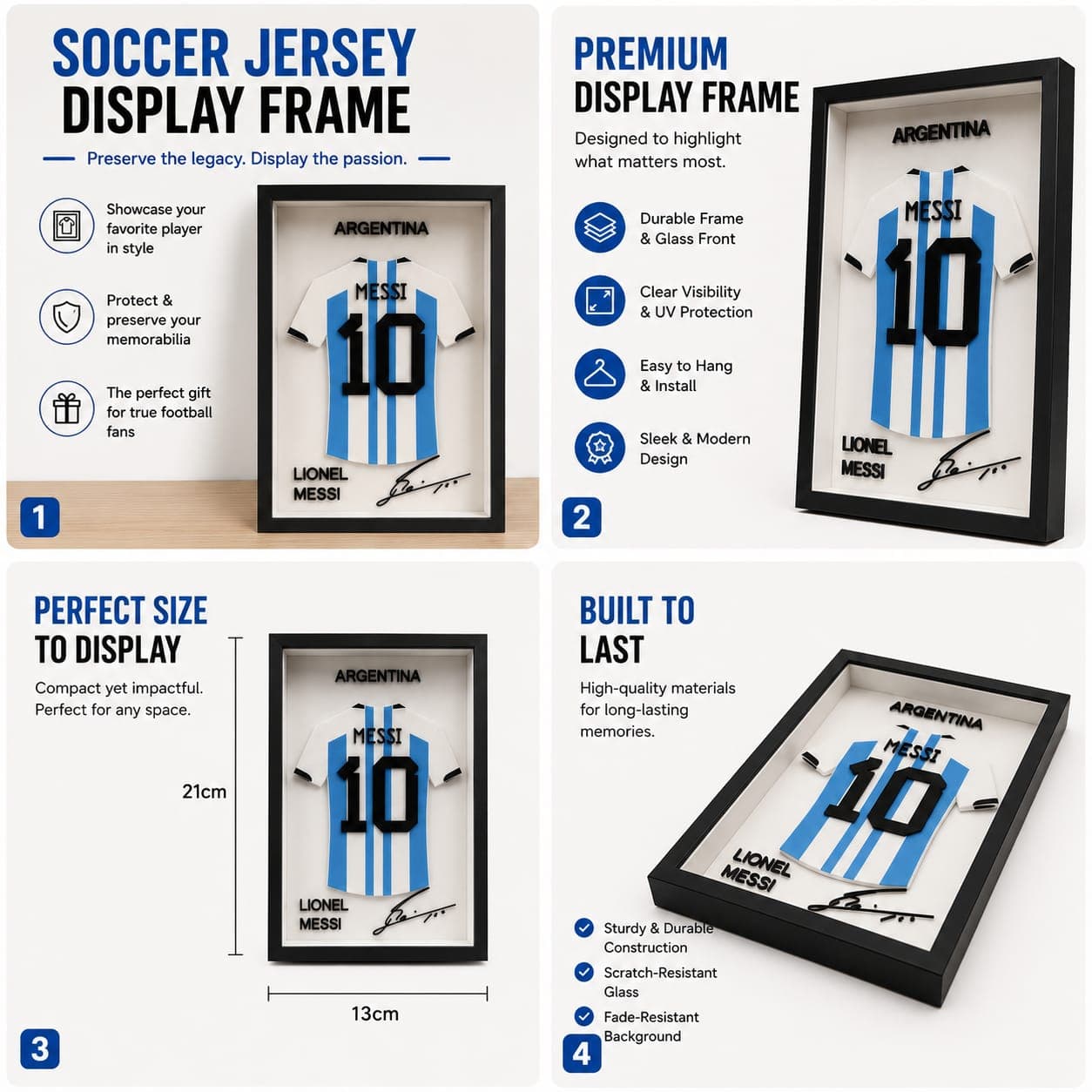 Lionel Messi Jersey Display Frame