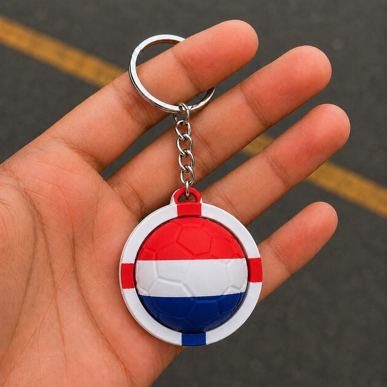 Netherlands Spinner Football Keychain