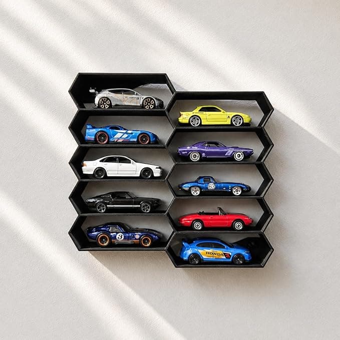 10-Car Hexagon Hot Wheels Display Rack